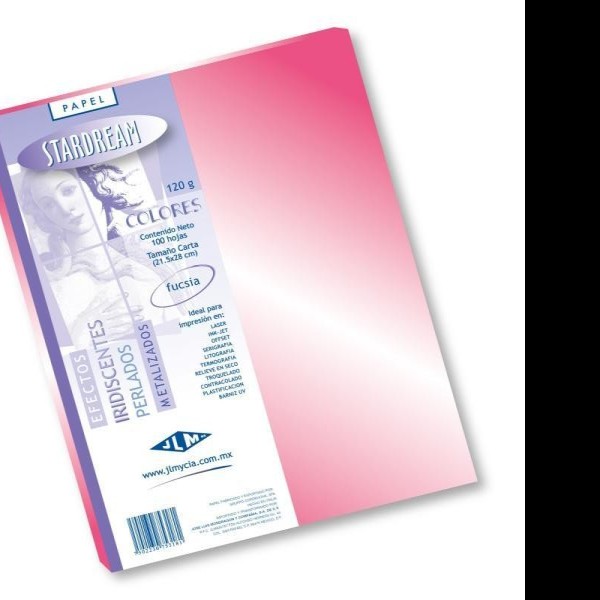 PAPEL STARDREAM CTA. 120G. 2C. FUSHIA PAQ.C100H.